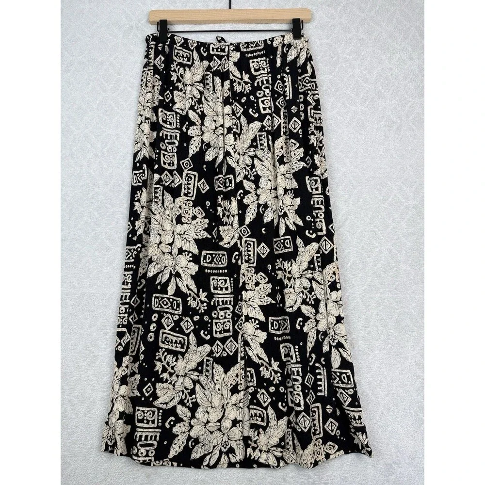 Vtg Notations Midi Skirt Large Festival Hippie Boho Cottage Tribal Artsy 90s Y2K